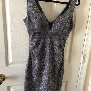 Windsor silver glitter body con dress ..